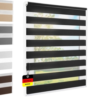 Doppelrollo Klemmfix Standardmaß - Farbe: Schwarz, Breite (cm): 100, Höhe (cm): 220