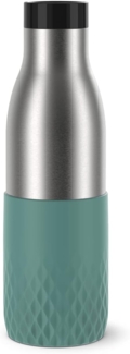 Emsa Bludrop Sleeve Trinkflasche mit Quick-Press Verschluss, spülmaschinenfest, Edelstahl Petrol, 0,5l