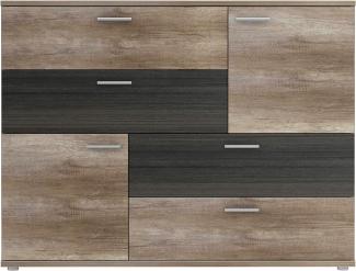 Forte 'Skive' Kommode, Holzwerkstoff Eiche Antik, 95,9 x 41,3 x 124,9 cm