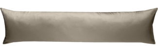 Mako-Satin Seitenschläferkissen Bezug uni / einfarbig braun 40x145 cm
