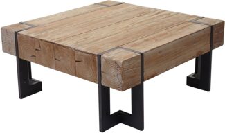 Couchtisch HWC-A15, Tanne Holz rustikal massiv ~ naturfarben 70x70 cm