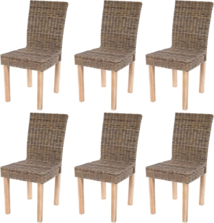 6er-Set Esszimmerstuhl 'Littau' Korbstuhl Kubu-Rattan