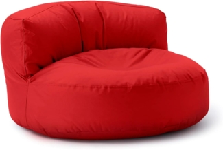 Lumaland runde Outdoor Sitzsack-Lounge, Polyester, Rot, 90 x 50 cm, 320 l
