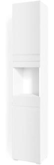 VICCO Badschrank FREDDY Weiß Hochglanz Badezimmerschrank Hochschrank Bad