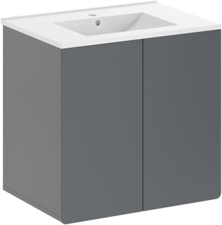 Vicco Badmöbel-Set Izan Grau modern Waschtischunterschrank Waschbecken