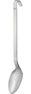 RÖSLE Haken Gemüselöffel, Hochwertiger Schöpflöffel mit Lochung und Hakengriff, Edelstahl 18/10, spülmaschinengeeignet, Länge 31,5 cm