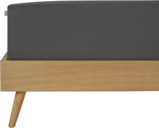 Schiesser 'Flexi' Spannbettlaken mit Gummizug, Jersey / Elasthan, Anthrazit, 90x200 cm