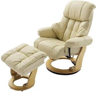 Relax-Sessel mit Hocker CALGARY, creme/naturfarben