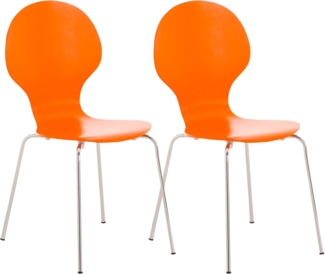 2er Set Besucherstuhl Diego, Orange