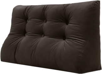 VERCART Keil-Lesekissen, dreieckig, Bettsttze, Rckenlehne, Kopfteil, Rckensttze, dekoratives Kissen, Kaffee-Samt, 100 x 25 x 55 cm