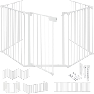 KESSER® Kaminschutzgitter, mit Tür, 420cm Länge, Weiß