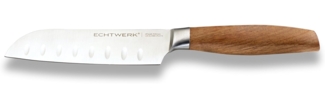 ECHTWERK Santokumesser Classic Edition, Küchenmesser, Edelstahl, Klingenlänge 15 cm, Griff aus Akazienholz