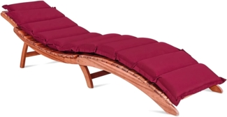 Deuba 'Detex' Polsterauflage wasserabweisend, Polyester, Rot, 183 x 56 x 7 cm