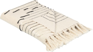 Beliani 'Uluyol' Kuscheldecke, Baumwollmischgewebe beige, 130 x 170 cm