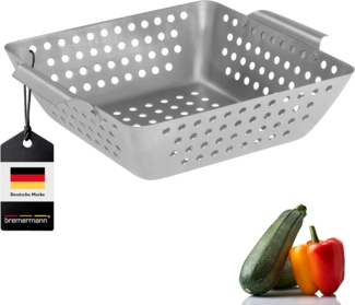 Bremermann Grillkorb, Edelstahl silber, 27 x 21,5 x 7 cm