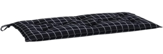 vidaXL Gartenbank-Auflage Schwarz Karomuster 100x50x7 cm Oxford-Gewebe 361577