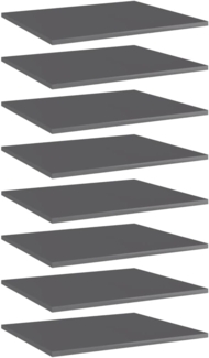 vidaXL Bücherregal-Bretter 8 Stk. Hochglanz-Grau 60x50x1,5 cm 805281