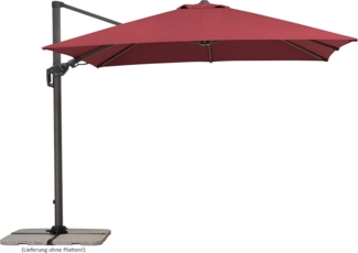 Schneider Schirme Ampelschirm, Rhodos Twist, Bordeaux / Schwarz, 3x3 m