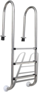 vidaXL Pool-Leiter, 3 Stufen, für Pools bis 120 cm Tiefe, Edelstahl Silber, 49 x 36 x 158 cm