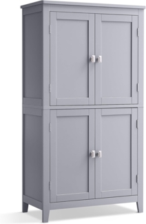 Vasagle Badezimmerschrank mit verstellbaren Ablagen, MDF, 110 x 30 x 60 cm, Taubengrau