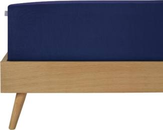 Schiesser 'Flexi' Spannbettlaken mit Gummizug, Jersey / Elasthan, Marineblau, 90x200 cm