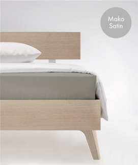 Fleuresse Colours Spannlaken, Uni-Mako-Satin, grau, 100x200 cm