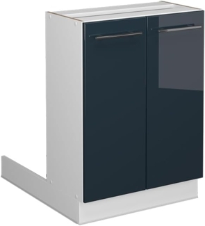 Vicco Regalinselunterschrank Fame-Line Weiß Dunkelblau Hochglanz 60 cm