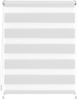Lichtblick Doppelrollo Lund 90x150 cm (BxL) Weiß Verspannt; Klemm- und schraubbar; Lichtdurchlässig und blickdicht