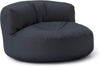 Lumaland runde Outdoor Sitzsack-Lounge, Polyester, Stahlgrau, 90 x 50 cm, 320 l