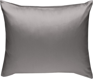 Bettwaesche-mit-Stil Mako-Satin / Baumwollsatin Bettwäsche uni / einfarbig anthrazit Kissenbezug 50x50 cm