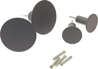 Blomus PONTO Set 4 Wandhaken, Haken, Garderobenhaken, Polystone, gunmetal, 65800