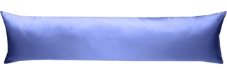 Mako-Satin Seitenschläferkissen Bezug uni / einfarbig hellblau 40x145 cm von Bettwaesche-mit-Stil
