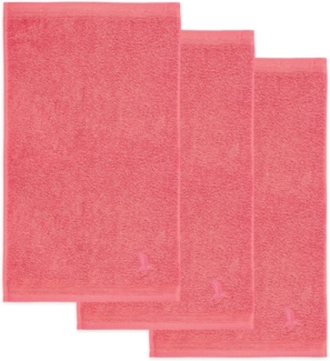 Möve Superwuschel Gästetuch 30x50 cm aus 100% Baumwolle, Coral 3er Set