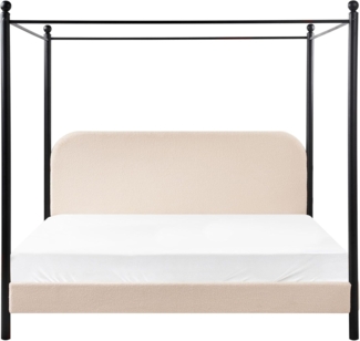 Himmelbett Bouclé DANNEMOIS 180 x 200 cm Beige