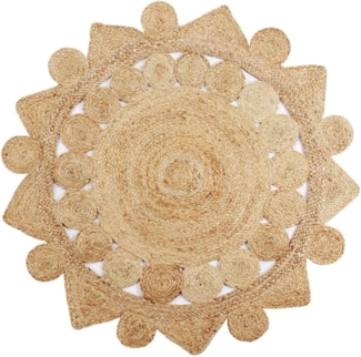 vidaXL Teppich Handgefertigt Jute Geflochten 150 cm [133715]