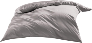 Mako-Satin Baumwollsatin, Bettbezug einzeln, Uni einfarbig, Dunkelgrau, 240x220 cm