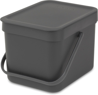 Brabantia 'Sort & Go' Abfallbehälter, Kunststoff, Grey, 6 Liter