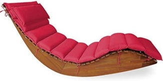 Deuba 'Detex' Liegenauflage wasserabweisend, Polyester, Dunkelrot, 177 x 58 x 7 cm