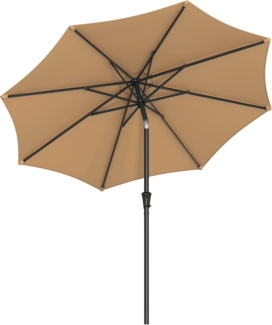 Songmics Sonnenschirm mit UV-Schutz bis UPF 50+, knickbar, Metall / Polyester taupe, Ø 2,7 x 1,88 m