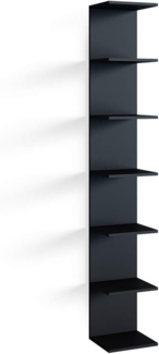 Vicco 'Paolo' Wandregal mit 7 Ebenen, Spannplatte schwarz, 30 x 190 x 28 cm