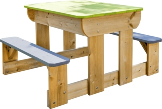 Wendi Toys 'Esel' Kindersitzgruppe & Matschtisch, Kiefernholz natur / grün, 100 x 80 x 53 cm