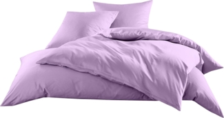 Bettwaesche-mit-Stil Mako-Satin / Baumwollsatin Bettwäsche uni / einfarbig flieder rosa Kissenbezug 40x80 cm