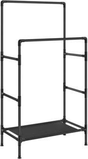 Songmics Kleiderständer 2 Kleiderstangen 1 Ablage bis 55 kg belastbar RDR001B02