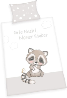 Herding Baby „KLEINER RÄUBER“ – Bettwäsche mit Wendemotiv, 100% Baumwolle, 100x135 cm+40x60 cm