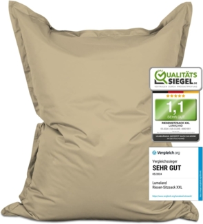 Lumaland 'Luxury' XXL-Sitzsack, Indoor & Outdoor, Beige, Polyester, 380 l