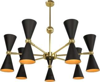 Maytoni Pendelleuchte Vesper 14-flammig schwarz gold