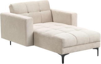 Beliani 'ALNES' Chaiselongue, Beige, Polyester