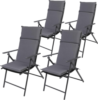 Albatros Gartenstühle Aruba mit Sitzauflage 4er Set – Gartenstühle Klappbar mit robustem Metallgestell und hoher Belastbarkeit – bequeme Klappstühle auch als Terrassenstühle oder Balkonstühle