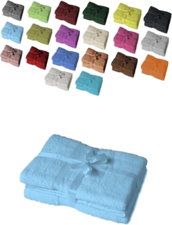 Handtuch 2er Set 80x200 cm Hellblau
