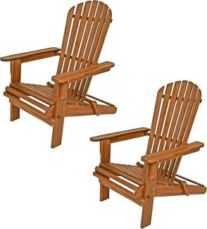 Casaria Gartenliege, Akazie-Holz, wetterfest & klappbar, mit Armlehnen, 160 kg belastbar, braun, 94 x 84 x 69 cm